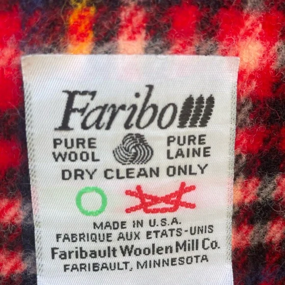 Faribo Pure Wool Faribault Woolen Mill Co. Tartan Throw with Fringes - Picture 4 of 7